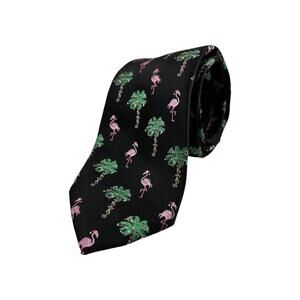 NWT Hallmark Holiday Tie Flamingos Palm Trees Christmas Mens